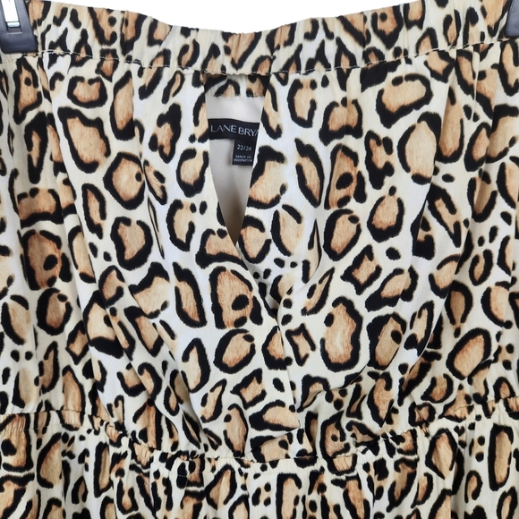 Lane Bryant Cheetah Leopard Animal Print Strapless Hi Lo Pocket Dress Size 22/24 - Picture 4 of 11